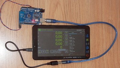 apka pro Android + Arduino s bluetooth portem HC-06, zbývá připojit pouze pravítka a výkonné DRO je hotové ;-)