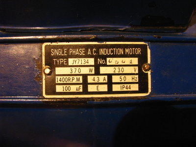 štítek původního motoru