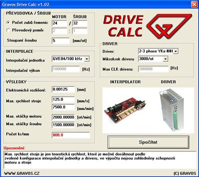 Drive calc zami 2.JPG (77.52 KiB) Zobrazeno 6074 x Nastavení osy Y pro zami s 3000 kroků/ot.