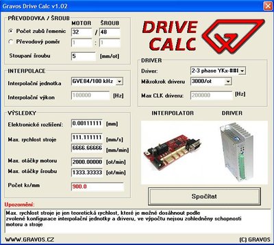 Drive calc zami 5.JPG (76.67 KiB) Zobrazeno 5934 x Nové nastavení osy X 32/48 (motor/matice) 3000 kroků/ot.