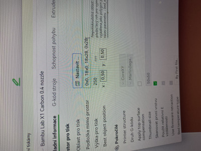 Upravou parametru s mechanickou blokaci strihace je mozne dosahnout plochy 256