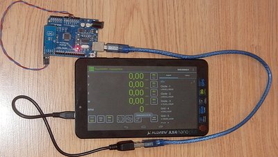 Arduino DRO.jpg (345.44 KiB) Zobrazeno 9667 x apka pro Android + Arduino s bluetooth portem HC-06, zbývá připojit pouze pravítka a výkonné DRO je hotové ;-)