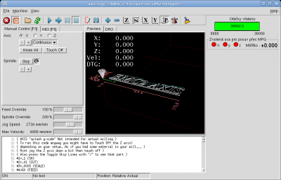 obr.4 Axis nastavení vřetena 40 000 ot/min